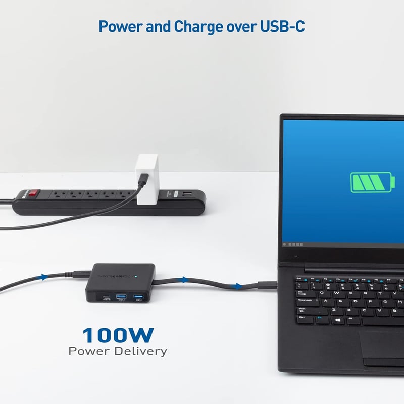 Docking station USB-C Cable Matters, hub cu 3 monitoare 4K, DisplayPort, Ethernet, 100W
