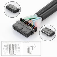 Cablecc Dual USB 3.0 Type A anya csatlakozó alaplapi 20/19 Pin Box Header Slot adapter PCBA kártya 3