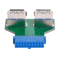 Cablecc Dual USB 3.0 Type A anya csatlakozó alaplapi 20/19 Pin Box Header Slot adapter PCBA kártya 5
