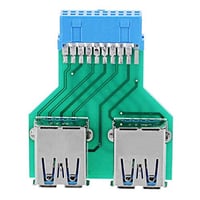 Cablecc Dual USB 3.0 Type A anya csatlakozó alaplapi 20/19 Pin Box Header Slot adapter PCBA kártya 8