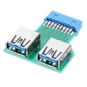 Cablecc Dual USB 3.0 Type A ženski konektor na 20/19-pinski priključak matične ploče, adapterska PCBA kartica