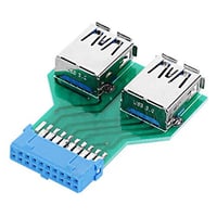 Cablecc Dual USB 3.0 Type A anya csatlakozó alaplapi 20/19 Pin Box Header Slot adapter PCBA kártya 2