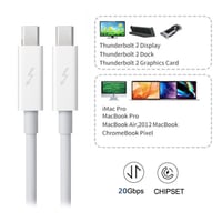 Cablecc Thunderbolt Adatkábel MacBook 2013-2015 Modellekhez - 2m Fehér - 20Gbps Nagysebességű Videó/Adat Átvitel - iMac Kijelző Kompatibilis 5