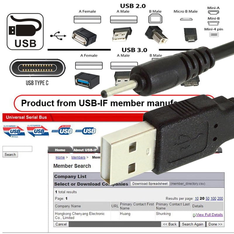 Cablecc USB 2.0 Type-A - 5V DC 2.0x0.7mm tápkábel 150cm 2db