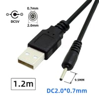 Cablecc USB 2.0 Type-A - 5V DC 2.0x0.7mm tápkábel 150cm 2db 2