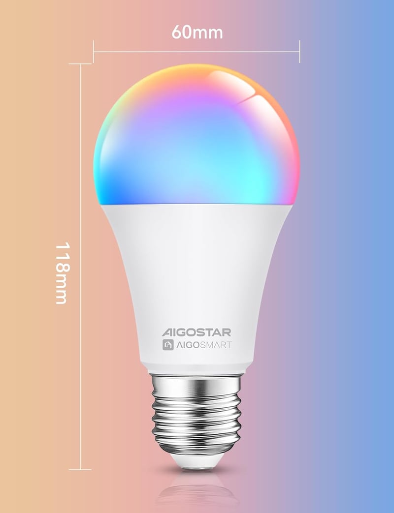 Aigostar Alexa-kompatibilis Bluetooth Mesh okosizzó, E27, RGB, 12W, 6 db + távirányító