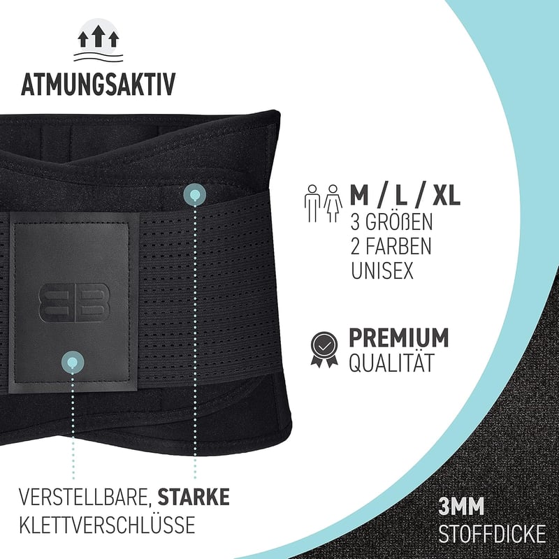 BACK BODYGUARD Deréktámasz - Innovatív Gerincvédő Öv Fekete S-es Méretben