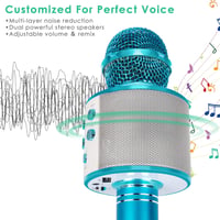 KIDWILL 5 az 1-ben Bluetooth Karaoke Mikrofon Hangszóróval és FM Rádióval, Gyerekeknek és Felnőtteknek 2