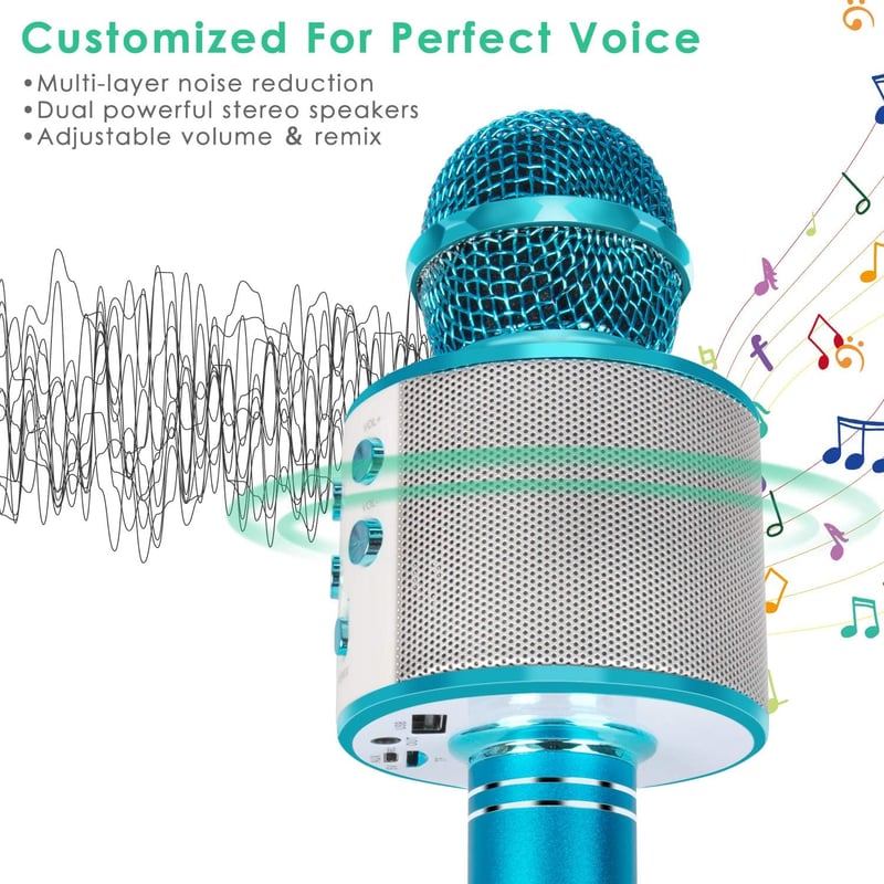 KIDWILL 5 az 1-ben Bluetooth Karaoke Mikrofon Hangszóróval és FM Rádióval, Gyerekeknek és Felnőtteknek