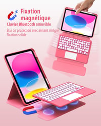 CACOE 360° forgatható iPad billentyűzet tok 11" 7 színű háttérvilágítás 5