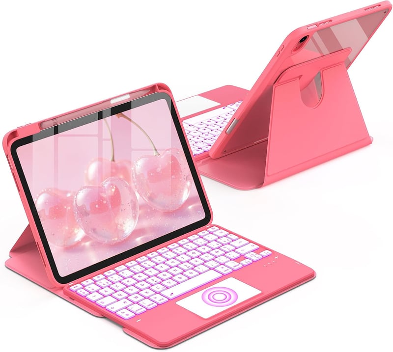 CACOE 360° forgatható iPad billentyűzet tok 11" 7 színű háttérvilágítás