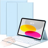 CACOE Billentyűzetes Tok iPad 10 Generációhoz - 10.9" (2022) Érintőpaddal, 7 Színű Háttérvilágítással, Levehető Vezeték Nélküli Billentyűzet 1