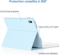 CACOE Billentyűzetes Tok iPad 10 Generációhoz - 10.9" (2022) Érintőpaddal, 7 Színű Háttérvilágítással, Levehető Vezeték Nélküli Billentyűzet 7