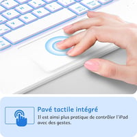 CACOE Billentyűzetes Tok iPad 10 Generációhoz - 10.9" (2022) Érintőpaddal, 7 Színű Háttérvilágítással, Levehető Vezeték Nélküli Billentyűzet 4