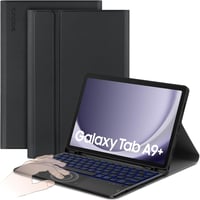 CACOE Billentyűzetes Tok Samsung Galaxy Tab A9 Plus 2023 11" Tablethez - Érintőpados, 7 Színű Háttérvilágítású Levehető Vezeték Nélküli Bill 1