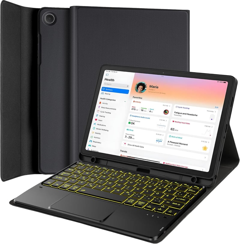 CACOE Billentyűzetes Tok Samsung Tab A9 Plus 11" (2023) Tablethez - Vezeték Nélküli, Érintőpados, 7 Színű Háttérvilágítással, Fekete

AI: I'