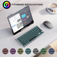 CACOE Bluetooth Billentyűzet iPad/Tablet/PC-hez, 7 Szín Háttérvilágítás, 3 Csatorna 3