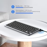 CACOE Bluetooth Billentyűzet iPad/Tablet/PC-hez, 7 Szín Háttérvilágítás, 3 Csatorna 6