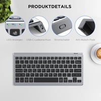 CACOE Bluetooth Billentyűzet iPad/Tablet/PC-hez, 7 Szín Háttérvilágítás, 3 Csatorna 5