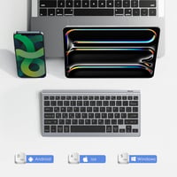 CACOE Bluetooth Billentyűzet iPad/Tablet/PC-hez, 7 Szín Háttérvilágítás, 3 Csatorna 2