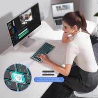 CACOE Bluetooth Billentyűzet iPad/Tablet/PC-hez, 7 Szín Háttérvilágítás, 3 Csatorna 7