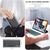 CACOE Bluetooth Billentyűzet iPad/Tablet/PC-hez, 7 Szín Háttérvilágítás, 3 Csatorna 8