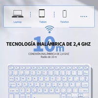 CACOE Bluetooth Billentyűzet Touchpad-dal, Spanyol Kiosztás, 7 Szín LED, Vezeték Nélküli 6