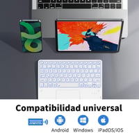 CACOE Bluetooth Billentyűzet Touchpad-dal, Spanyol Kiosztás, 7 Szín LED, Vezeték Nélküli 2