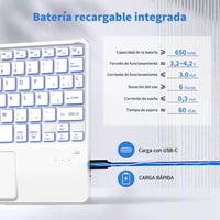 CACOE Bluetooth Billentyűzet Touchpad-dal, Spanyol Kiosztás, 7 Szín LED, Vezeték Nélküli 4