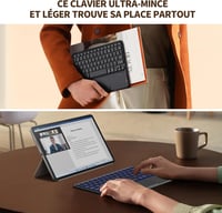 CACOE Bluetooth Billentyűzet Touchpad-dal, Vezeték Nélküli, 7 Szín Háttérvilágítás, Francia Billentyűzet, iOS Android Windows Tablet 8