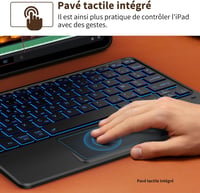CACOE Bluetooth Billentyűzet Touchpad-dal, Vezeték Nélküli, 7 Szín Háttérvilágítás, Francia Billentyűzet, iOS Android Windows Tablet 4