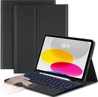 CACOE iPad 10 Billentyűzet Tok 10.9" Érintőpaddal, 7 Szín Világítás, Vezeték Nélküli QWERTY 1