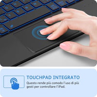 CACOE iPad 10 Billentyűzet Tok Touchpad-dal, 7 Szín Világítás, Vezeték Nélküli 4