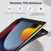 CACOE iPad 10.2 (7/8/9. gen) ultravékony TPU tok ceruzatartóval és állvánnyal - fekete 7