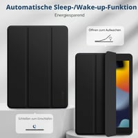 CACOE iPad 10.2 (7/8/9. gen) ultravékony TPU tok ceruzatartóval és állvánnyal - fekete 4