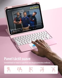 CACOE iPad A16 11/10 10.9 2025/2022 tok billentyűzettel spanyol vezeték nélküli billentyűzettel touchpaddal 7 színű háttérvilágítással 360 f 6