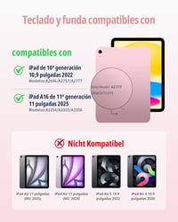 CACOE iPad A16 11/10 10.9 2025/2022 tok billentyűzettel spanyol vezeték nélküli billentyűzettel touchpaddal 7 színű háttérvilágítással 360 f 2