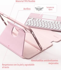 CACOE iPad A16 11/10 10.9 2025/2022 tok billentyűzettel spanyol vezeték nélküli billentyűzettel touchpaddal 7 színű háttérvilágítással 360 f 8