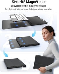 CACOE iPad Air 11 hüvely billentyűzettel, 7 szín LED, eltávolítható wireless 7