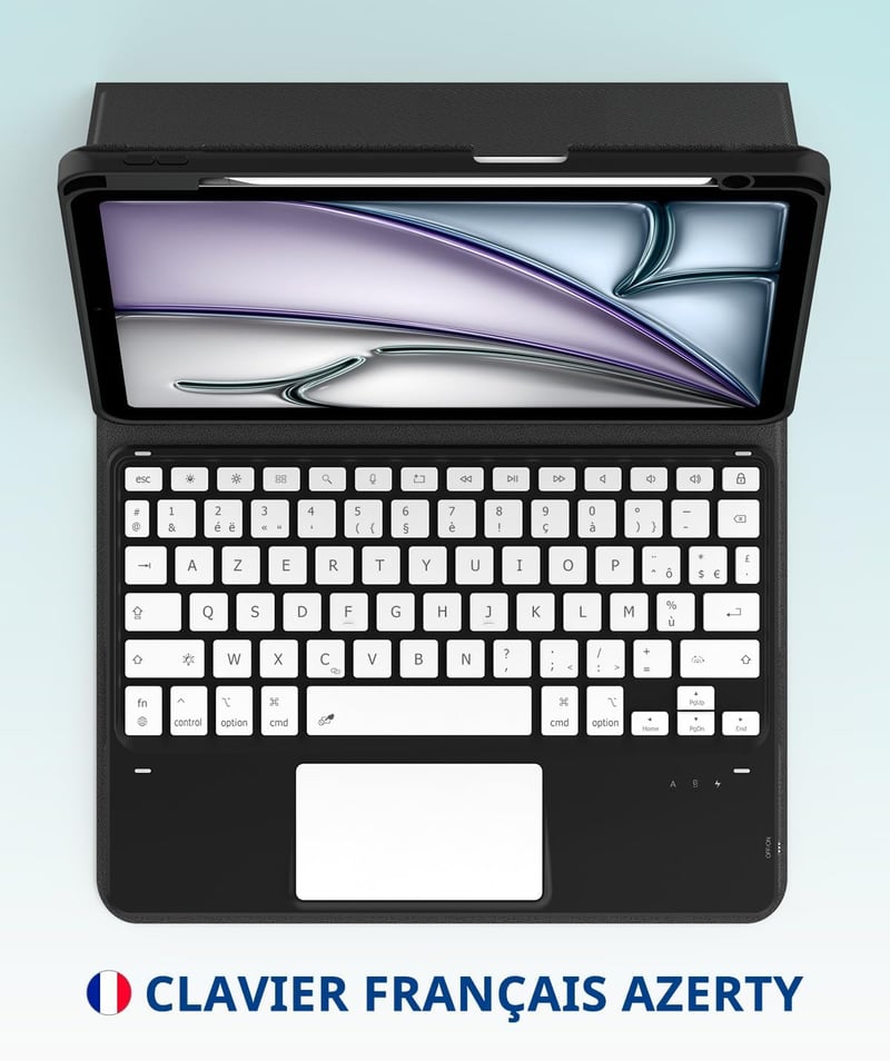 CACOE iPad Air 11 hüvely billentyűzettel, 7 szín LED, eltávolítható wireless