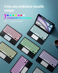 CACOE iPad Air 11 hüvely billentyűzettel, 7 szín LED, eltávolítható wireless 4