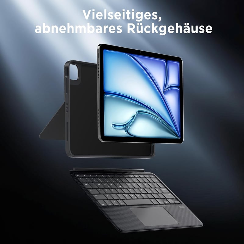 CACOE iPad Air/Pro 11 billentyűzetes tok világítással szürke