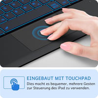 CACOE Levehető Vezeték Nélküli Billentyűzet Tok Lenovo Idea Tab Pro 12.7 2025 Tablethez - Érintőpaddal és 7 Színű Háttérvilágítással, Fekete 4