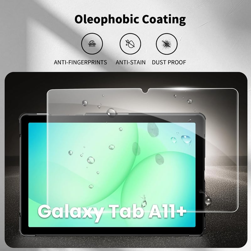 CACOE Samsung Galaxy Tab A11+ / A9+ 11" Tok Képernyővédővel, Állvánnyal és Auto Sleep/Wake Funkcióval, Fekete - black