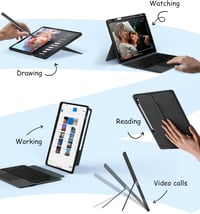 CACOE Samsung Galaxy Tab S10 FE+ billentyűzetes tok, leválasztható háttérvilágítás, touchpad, fekete 3