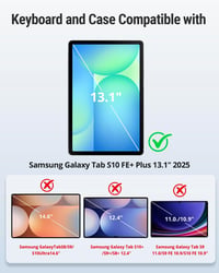 CACOE Samsung Galaxy Tab S10 FE+ billentyűzetes tok, leválasztható háttérvilágítás, touchpad, fekete 2