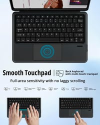 CACOE Samsung Galaxy Tab S10 FE+ billentyűzetes tok, leválasztható háttérvilágítás, touchpad, fekete 5