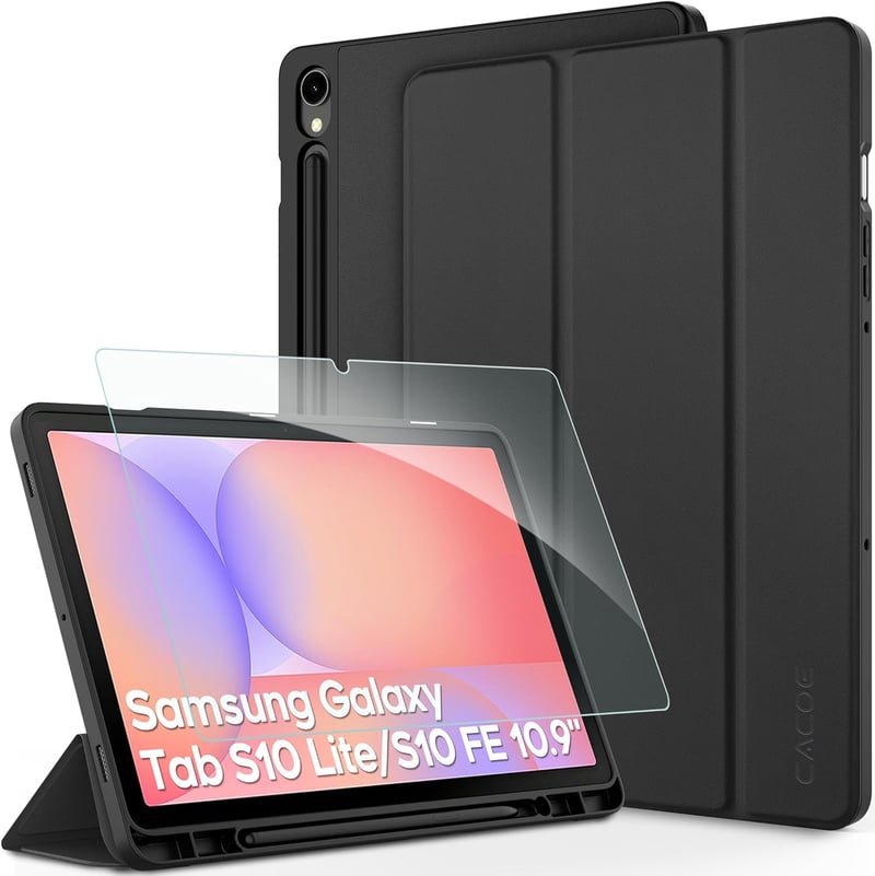 CACOE Samsung Galaxy Tab S10 Lite/S9 FE/S9 11" tok képernyővédővel, állvánnyal