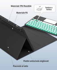 CACOE Samsung Galaxy Tab S9 FE/S11 Billentyűzet Tok Touchpad RGB Világítás 8