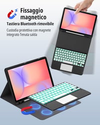 CACOE Samsung Galaxy Tab S9 FE/S11 Billentyűzet Tok Touchpad RGB Világítás 7